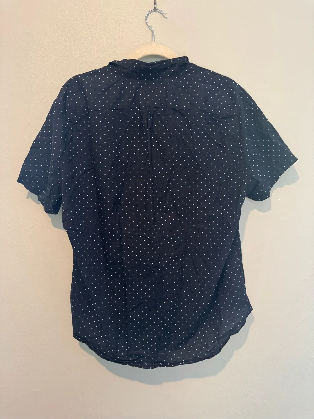 J. Crew Navy Short-Sleeve Button-Down with White Dots